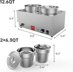 Commercial Stainless Steel Bain Marie Food Warmer