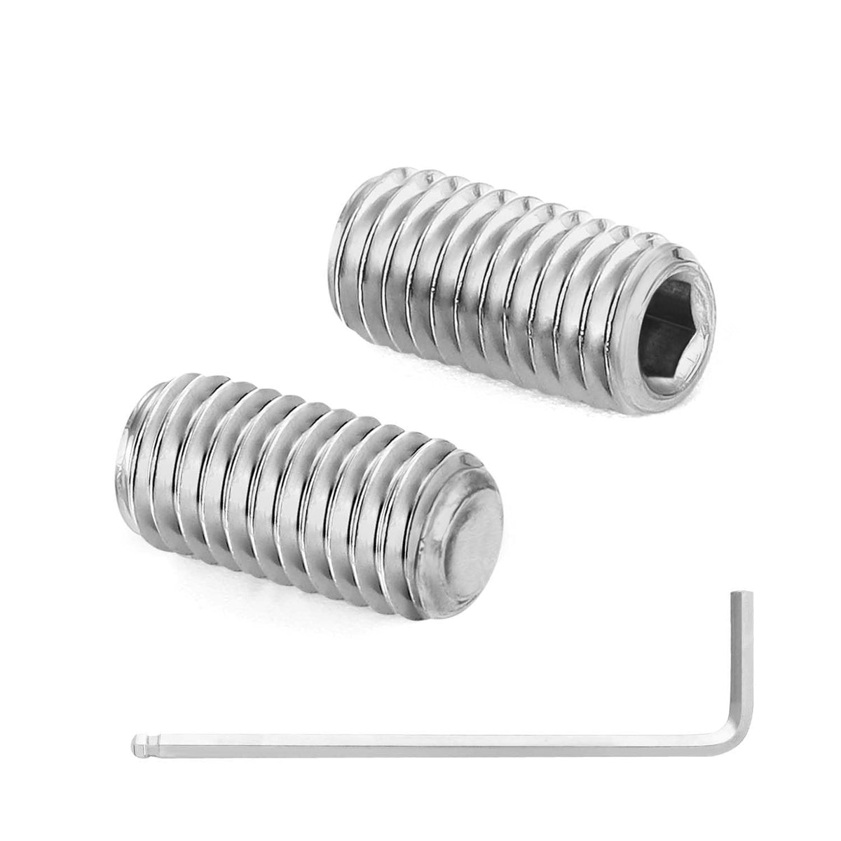 M4 x 10mm Internal Hex Socket Set Grub Screws 304 Stainless Steel Flat Point Set Screw, 100 PCS