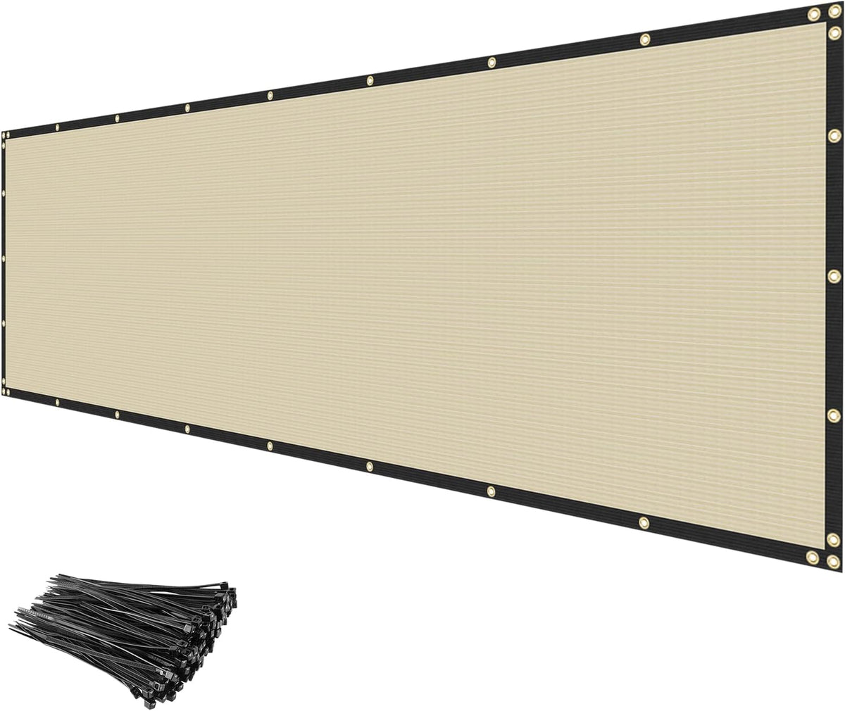Privacy Fence Screen 4' x 50' Heavy Duty Fencing Cover Mesh Windscreen Cloth for Outdoor Garden Patio Backyard Chain