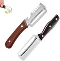 2 in 1 Fruit and Vegetable Peeler, Glide Edge Stainless Steel Vegetable Peeler with Wood Handle & Built-In Bottle