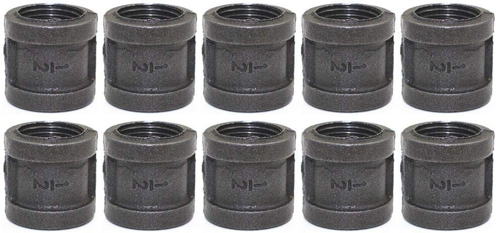 10PCS 1/2" Black Cast Pipe Fitting Coupling Threaded Pipe Nipples