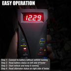 MP0514A 12V Digital Car Battery Tester Voltmeter and Charging System Analyzer with LCD Display and LED Indication