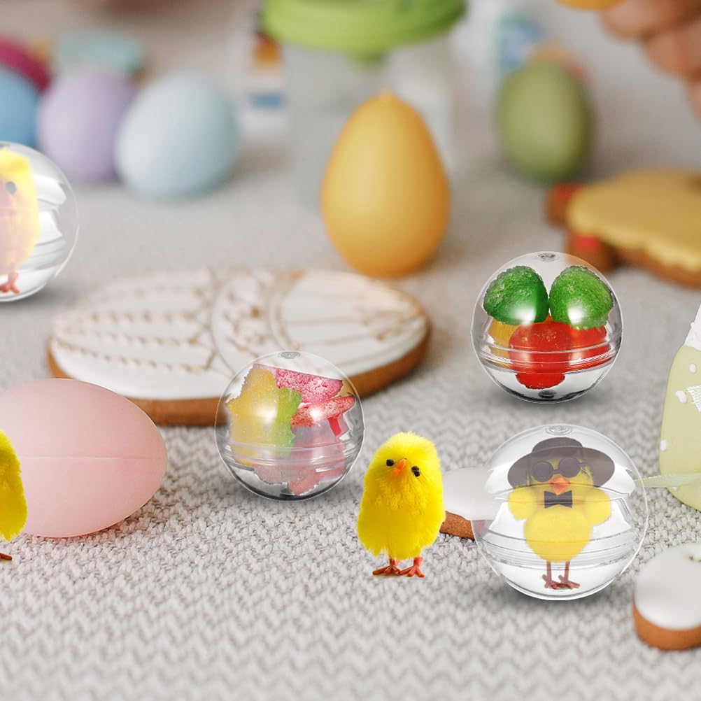 120 Pcs 1.1 Inch Clear Plastic Capsules, 28mm Empty Round Vending Machine Toy Containers, Transparent Gumball Machine