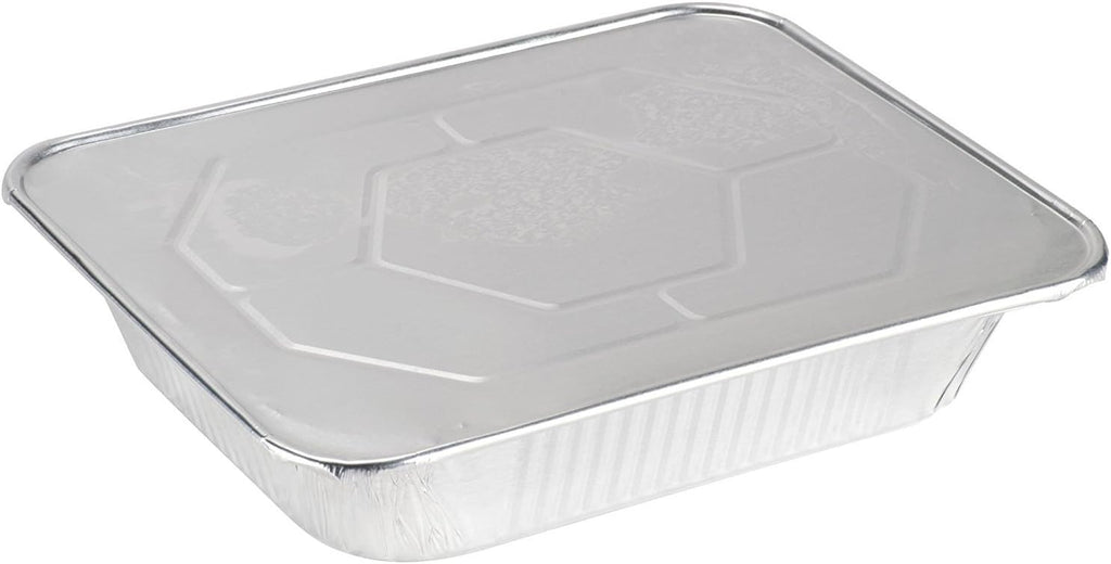9x13 Inch Aluminum Foil Pans With Lids [25 Sets] Half Size Deep