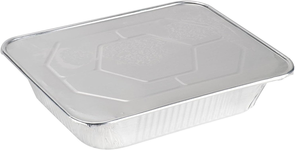 9x13 Inch Aluminum Foil Pans With Lids [25 Sets] Half Size Deep
