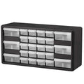 26-Drawer Plastic Storage Cabinet, 20"W x 6"D x 10"H, Black