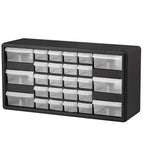 26-Drawer Plastic Storage Cabinet, 20"W x 6"D x 10"H, Black