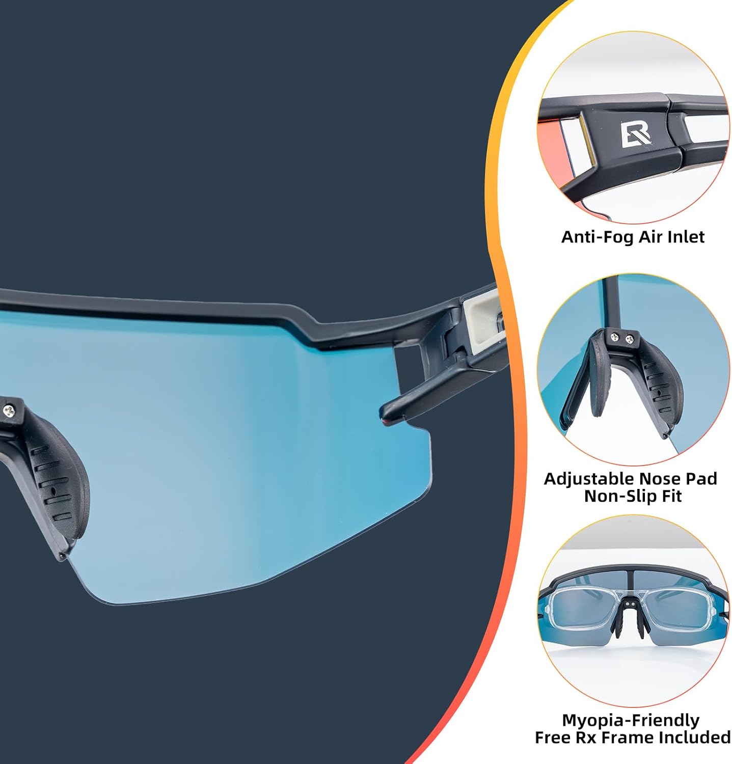 Polarized Sunglasses UV400 Sport Lightweight | Cycling Glasses, UV400 Protection, Anti-Glare Polarized Lens, 22g