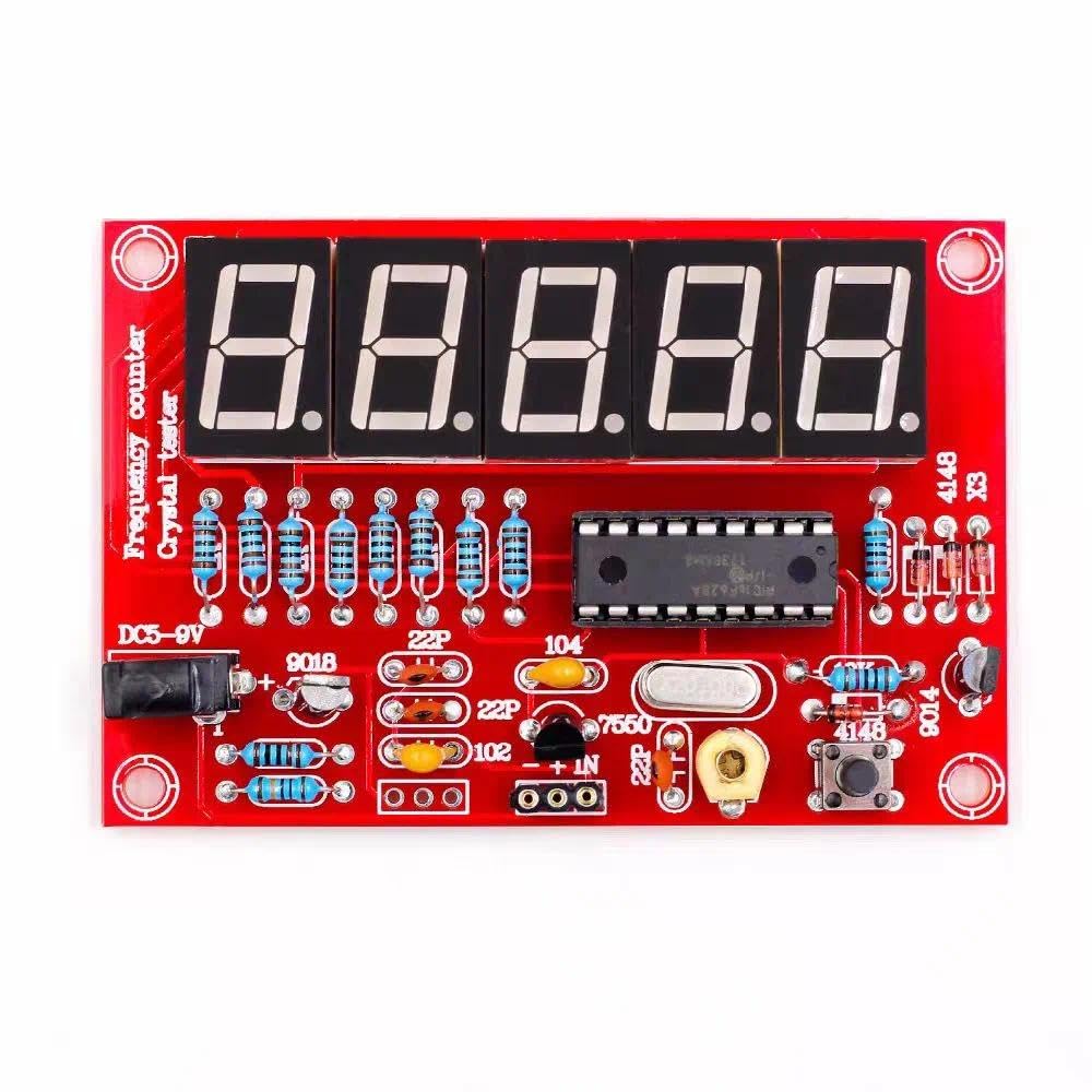 1Hz-50MHz Crystal Oscillator Tester DIY Kit, Digital LED Frequency Counter Cymometer Measurement Module for Electronic Experiment