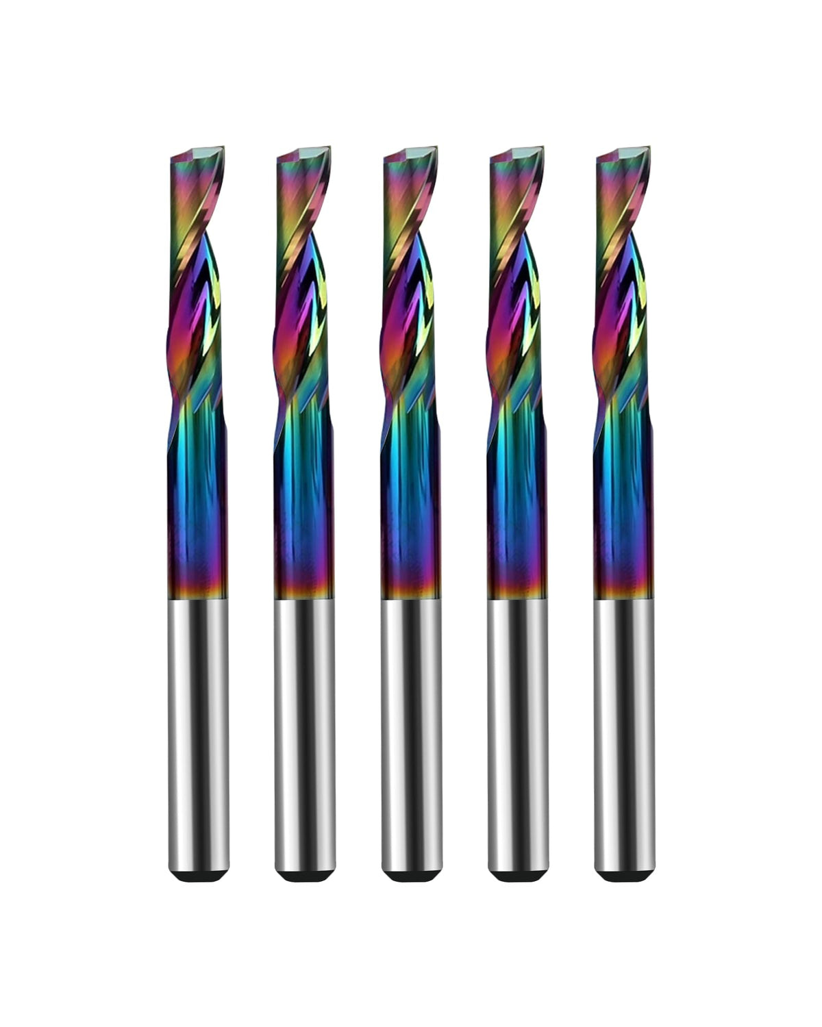 5Pcs 1/8in Solid Carbide 1Flute End Mill, DLC(Ta-C) Coated