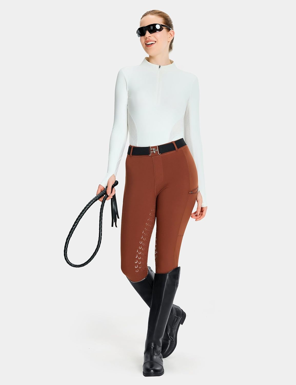 Women Fleece Horse Riding Pants Full Seat Equestrian Breeches