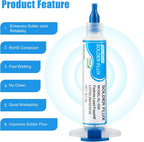 Solder Wick And Solder Flux Paste, No Clean Soldering Flux (3 Piece) Desoldering Wick Braid (2 Piece) For Electronics Repair For Disassemble Electrical Components (5 Pack Kit)