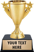 Gold Cup Trophy, 5 1/4" Gold Starburst Recognition Trophy with Custom Engraving
