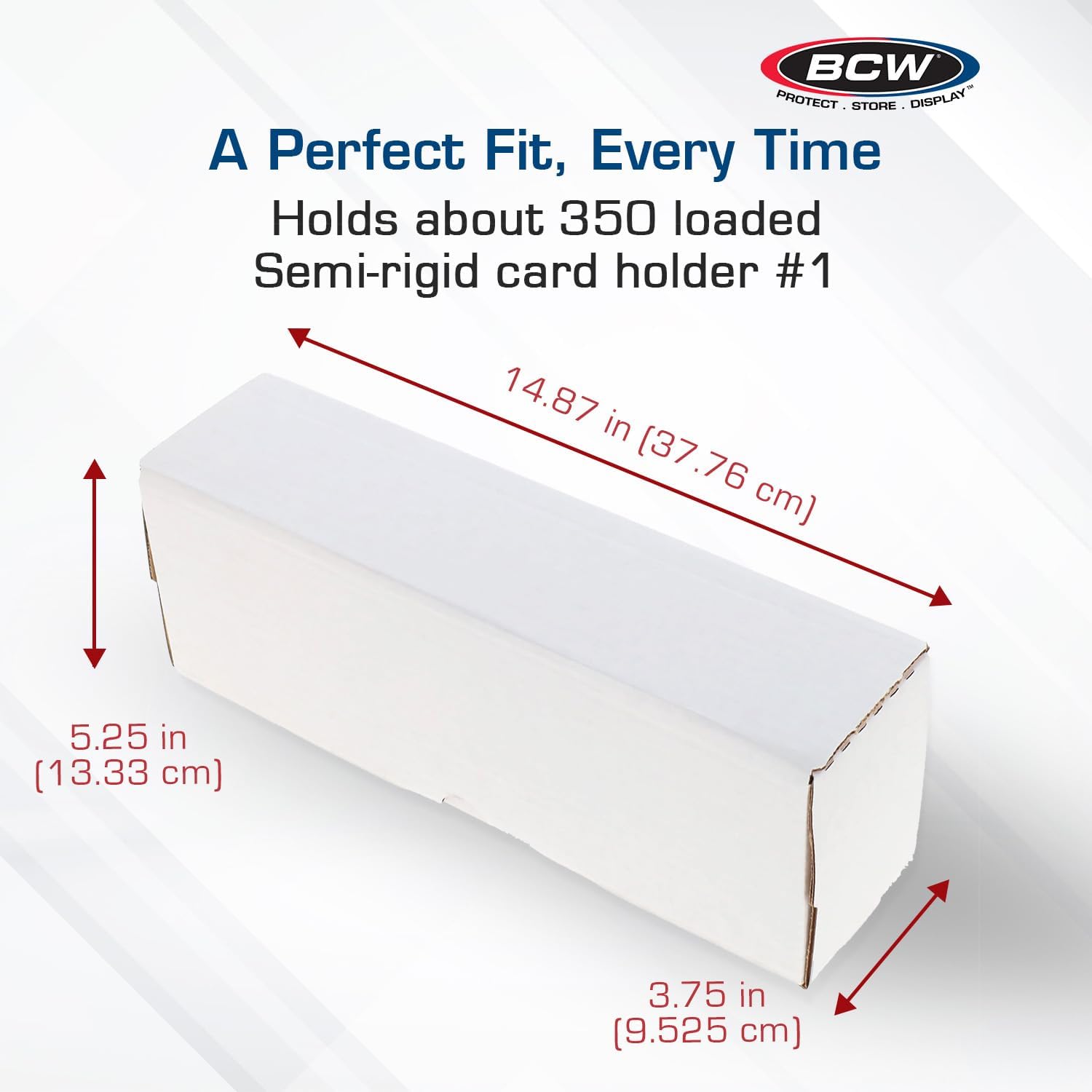 14-Inch Semi-Rigid #1 Storage Box - 3ct | Holds 350 Semi-Rigid Card Holders | Vertical Card Organizer | Ideal for