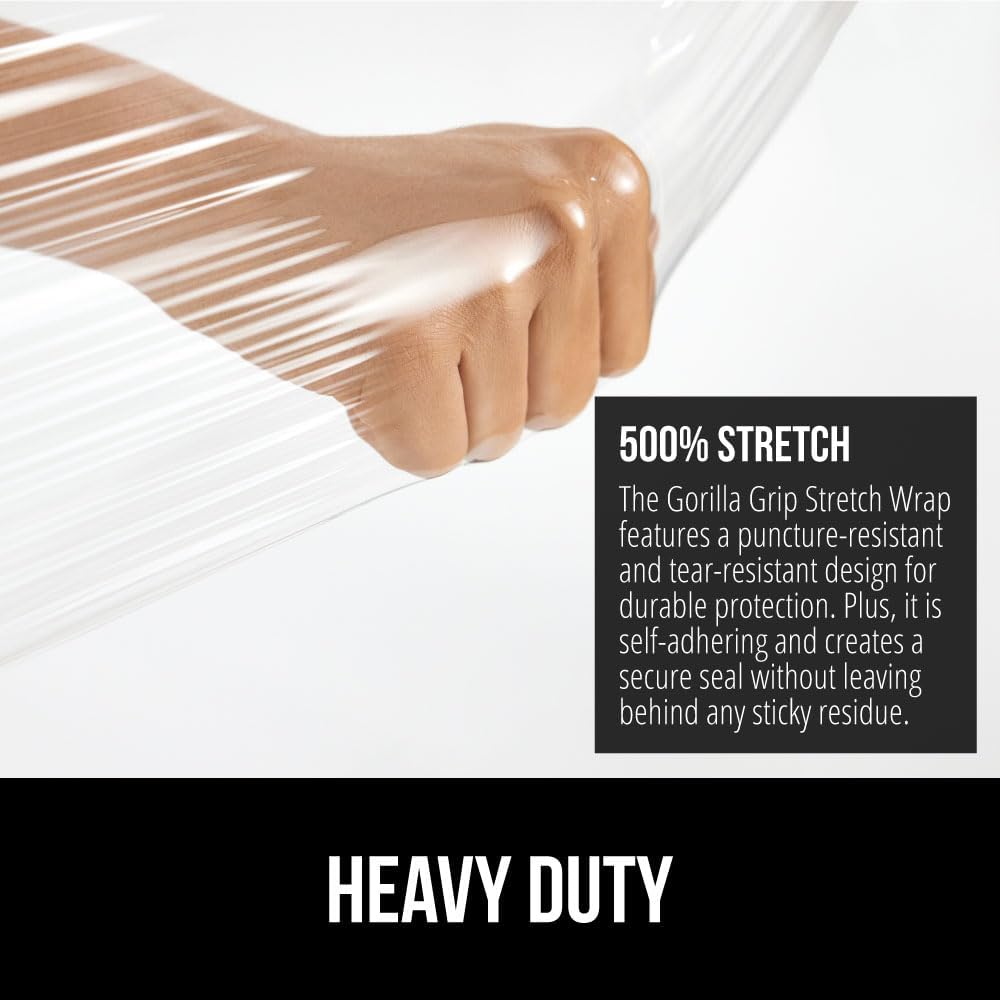 Stretch Film Shrink Wrap for Moving, 500'x5" Roll