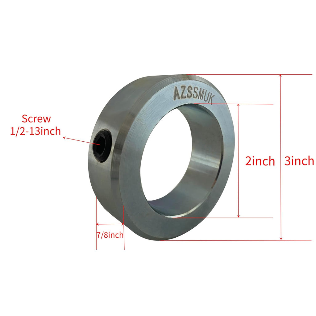 Shaft Collars 2" Bore Solid Steel Style Zinc Plated Set Screw 4 Pieces