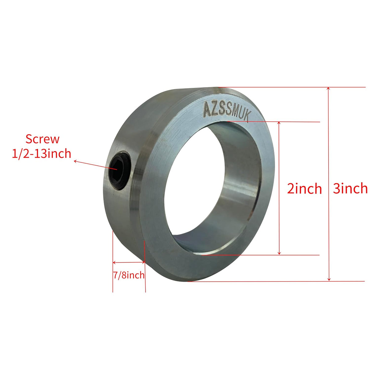 Shaft Collars 2" Bore Solid Steel Style Zinc Plated Set Screw 4 Pieces