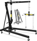 2-Ton Folding Engine Hoist with Leveler, 4400 Lbs Capacity