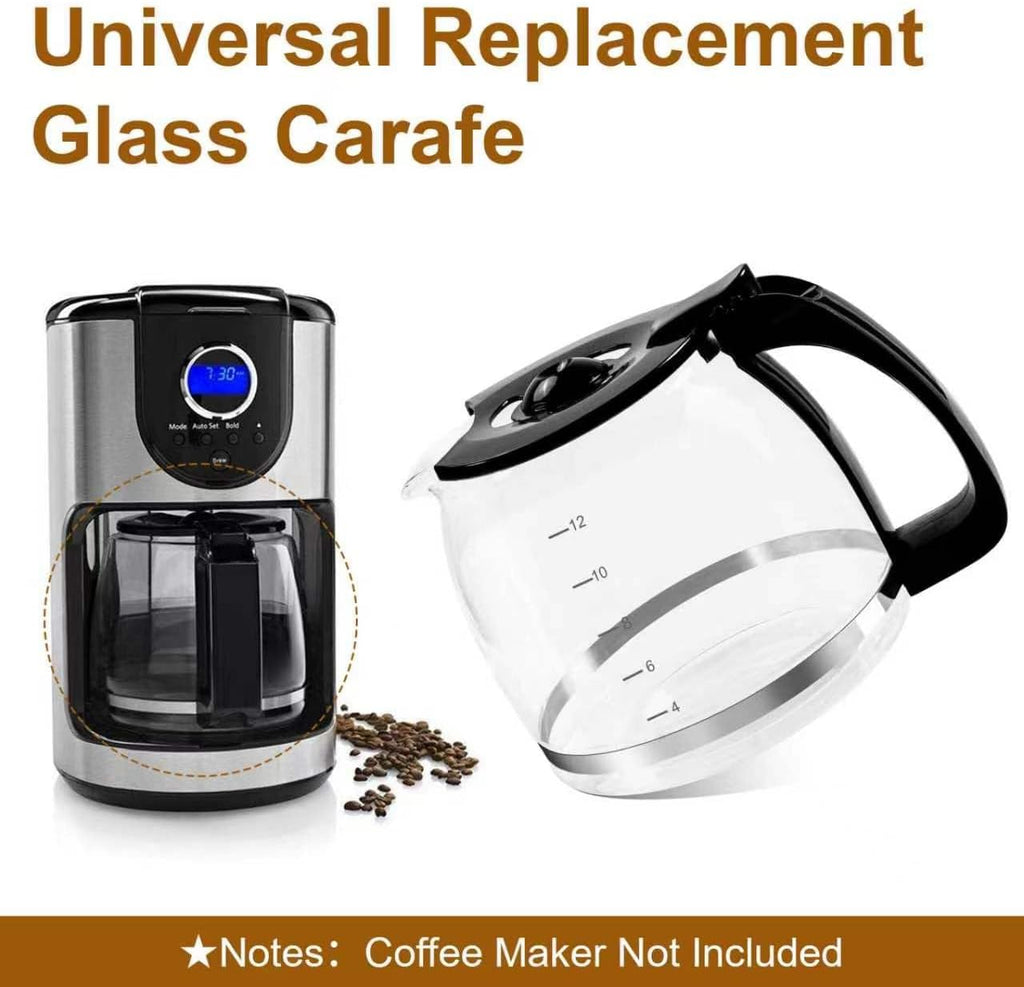 12-Cup Glass Coffee Carafe for Drip Coffee Makers,1.8L Universal Carafe Pot
