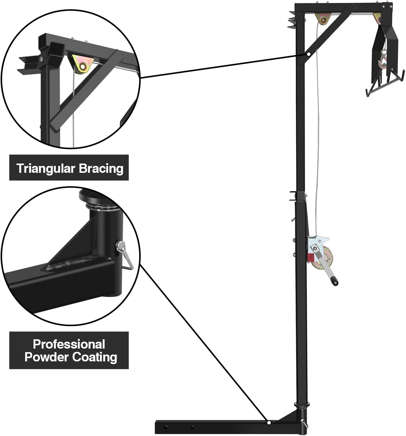Truck 2" Hitch Game Hunting Hoist, 600LB Big Game Hunting Deer Hoist, Include Gambrels Winch for Skinning Or Cleaning