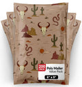 Poly Mailers 6x9, Western Boho Design Shipping Bags, 200 Pack