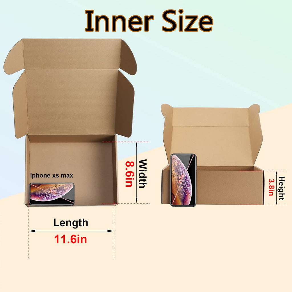 12x9x4 Inches Shipping Boxes Pack of 20, Small Corrugated Cardboard Box for Mailing Packing Literature Mailer