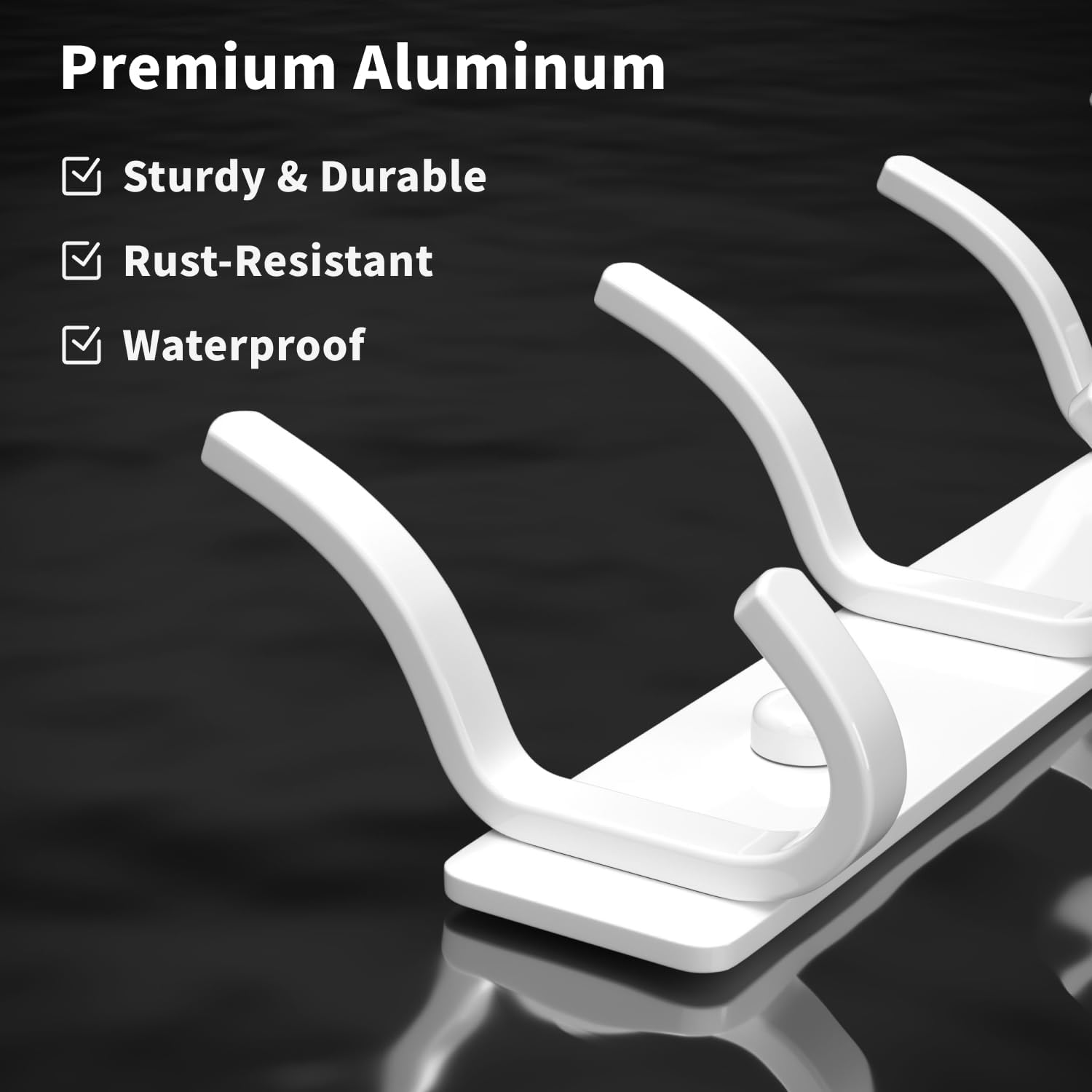 White Coat Rack Wall Mount - 15 Inch Arc Shaped Design with 6 Hooks for Hanging Coats, Bags, and Towels in Entryway