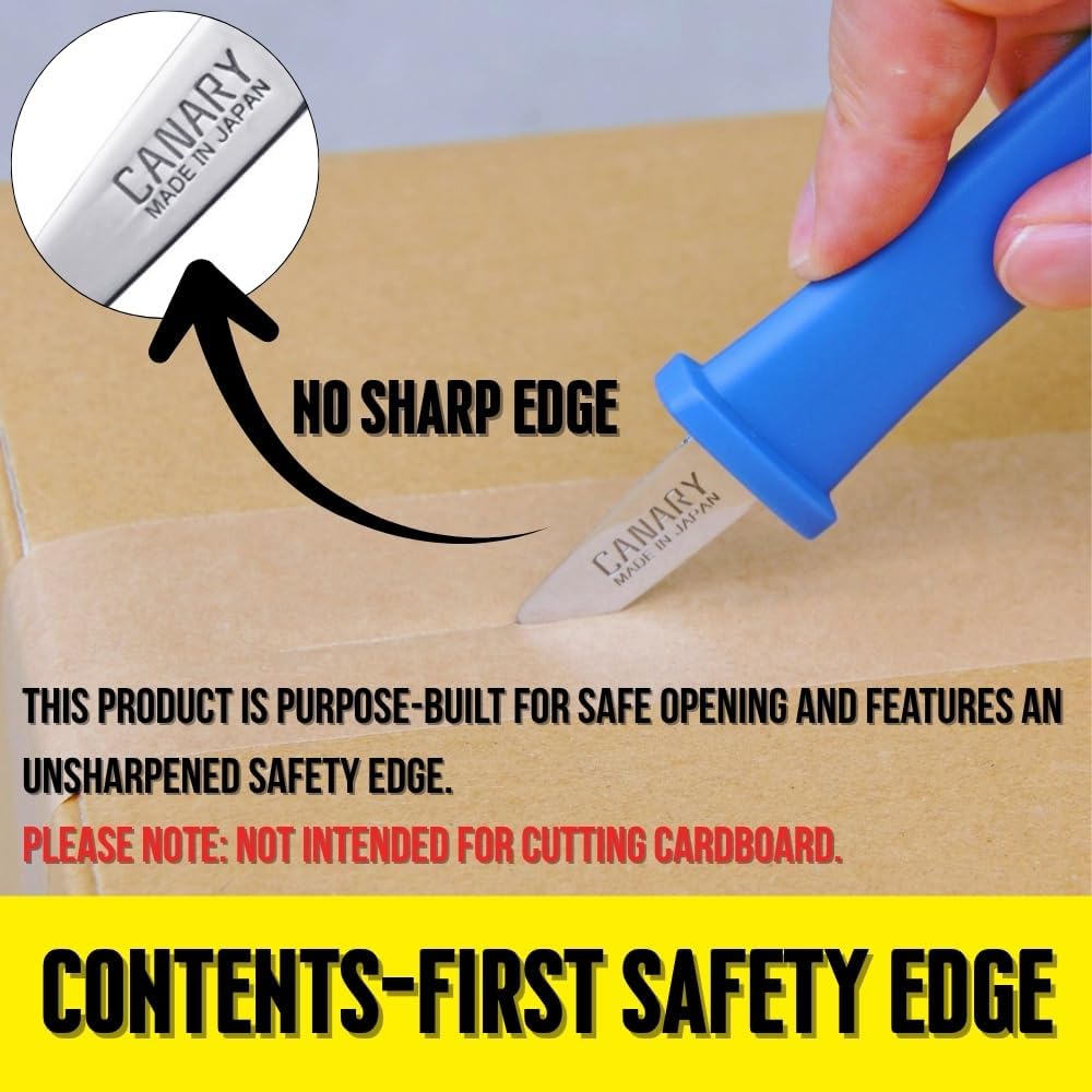 Safety Box Opener Tool with No Sharp Edge 5" [No Blade] - Mini Package Opener for Careful Package Opening Around