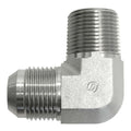 Brennan 2501-06-04-FG Forged Steel JIC Flared Tube Fitting, 90 Degree Elbow Forgeded, 3/8" Tube OD JIC Male x 1/4-18 NPTF Male