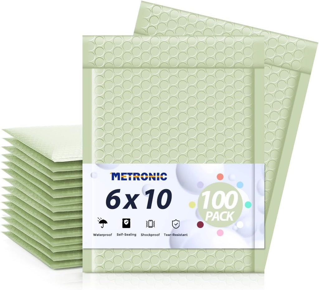 Bubble Mailers 6x10 Inch 100 Pack Mint Green Padded Envelopes