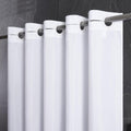 72x75 Waterproof No Hook Needed White Shower Curtain,Soft Polyester Fabric Bathroom Curtain with 10 Rustproof Split