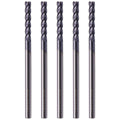 BestParts 5Pcs 1/8" 4 Flute Solid Carbide Long Square End Mill AlTiN Coated