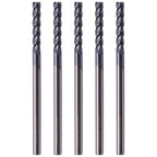 BestParts 5Pcs 1/8" 4 Flute Solid Carbide Long Square End Mill AlTiN Coated