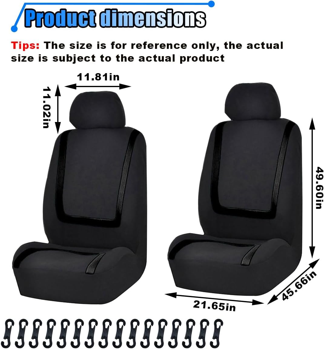 2 Pack Car Seat Covers, Breathable Seat Protectors, Anti-Slip Driver Seat Cover, Comfortable Front Seat Cover Set