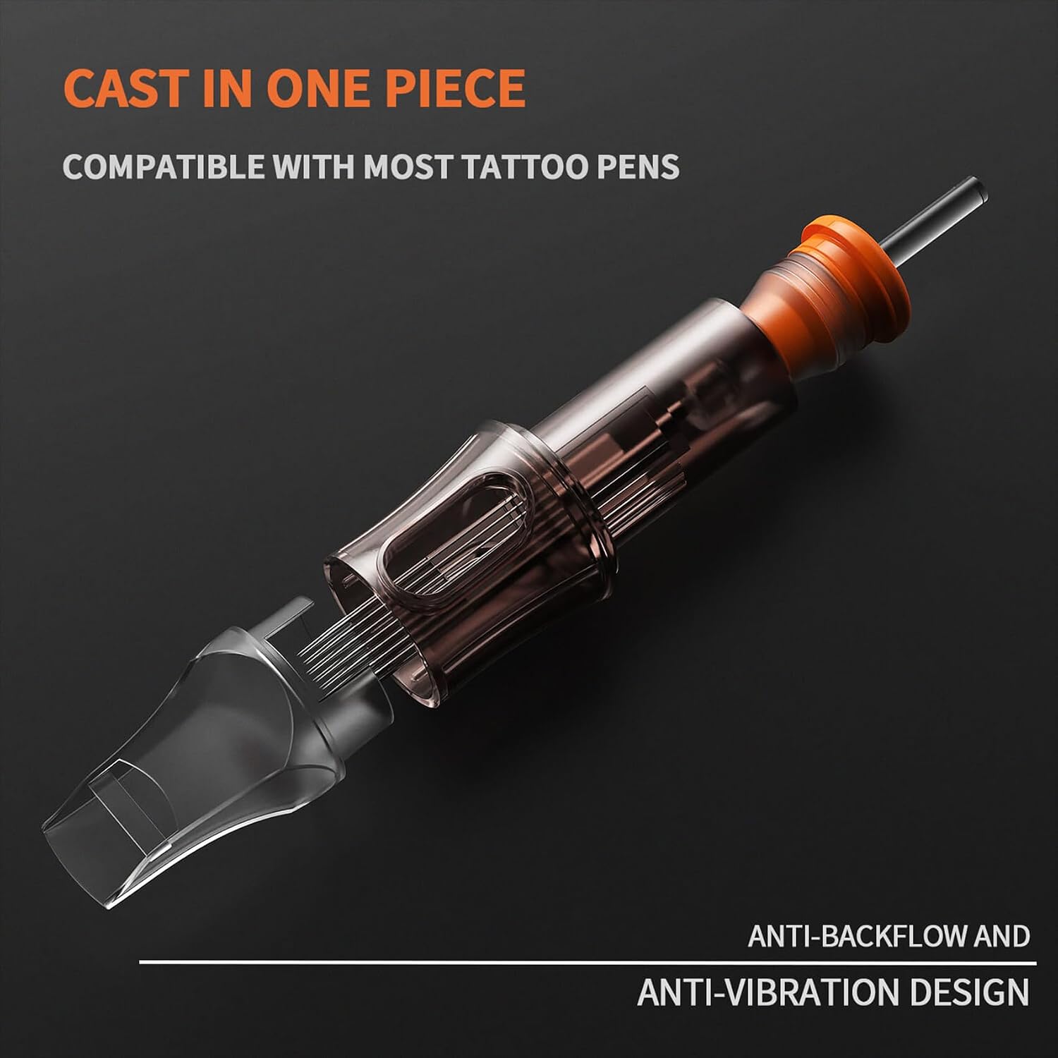 20 Pcs 1215RM Standard Disposable Tattoo Needle Cartridges - 20 Pack of Round Magnum Needles with Membrane Safety