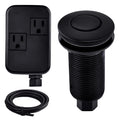SINKINGDOM SinkTop Air Switch Kit with Mtte Black Long Button(Brass Cover) for Garbage Disposal