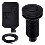SINKINGDOM SinkTop Air Switch Kit with Mtte Black Long Button(Brass Cover) for Garbage Disposal