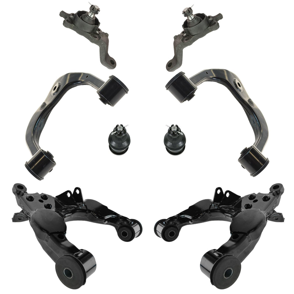 TRQ Front Suspension Kit Front Upper & Lower Control Arms Ball Joints 8pc