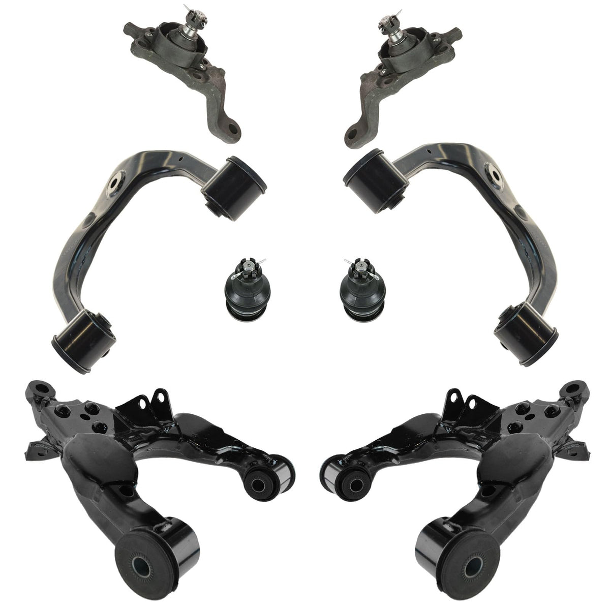 TRQ Front Suspension Kit Front Upper & Lower Control Arms Ball Joints 8pc