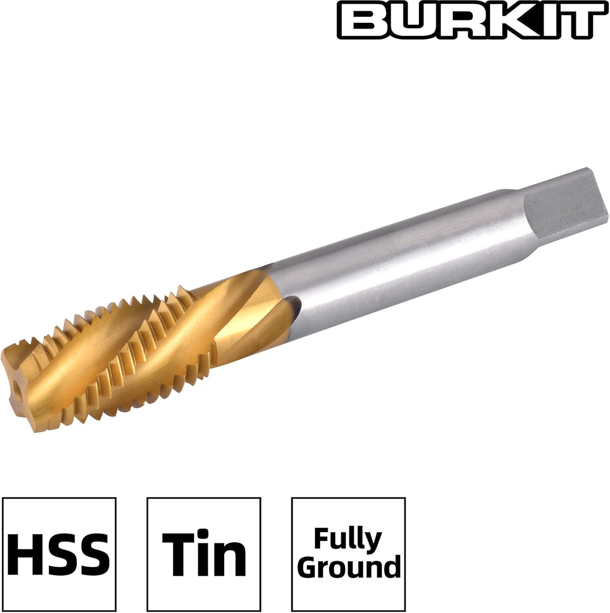 Burkit 5/8"-11 UNC Titanium Coated Spiral Flute Tap