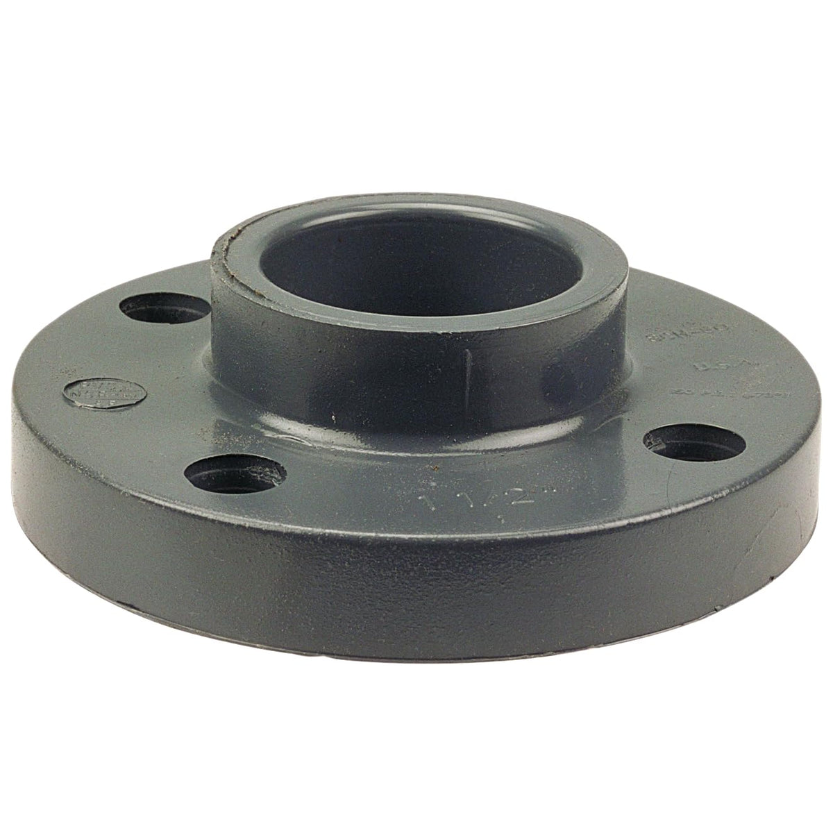 NIBCO Fig No U4551-H, 1-1/2 in. PVC Socket Flange S, PVC Schedule 80, One-Piece Solid Design, Solvent Weld