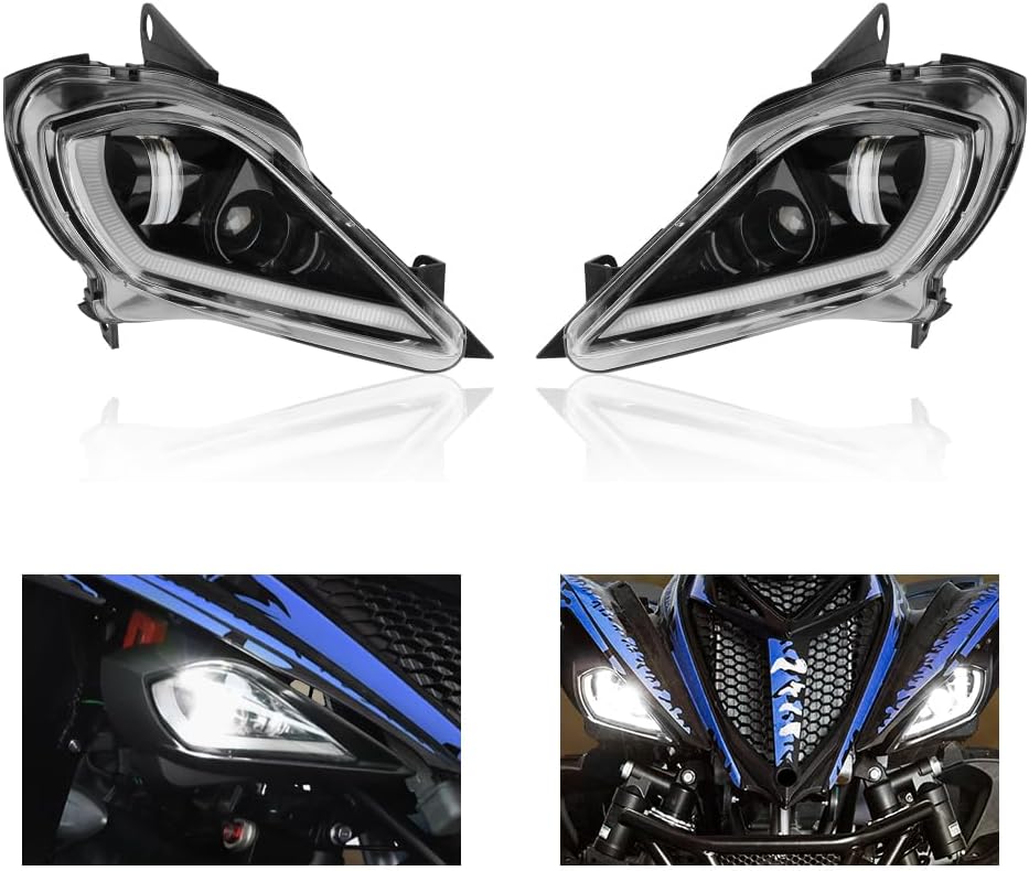 KEMIMOTO LED Headlights Compatible With Raptor 350 450 700, Wolverine 350