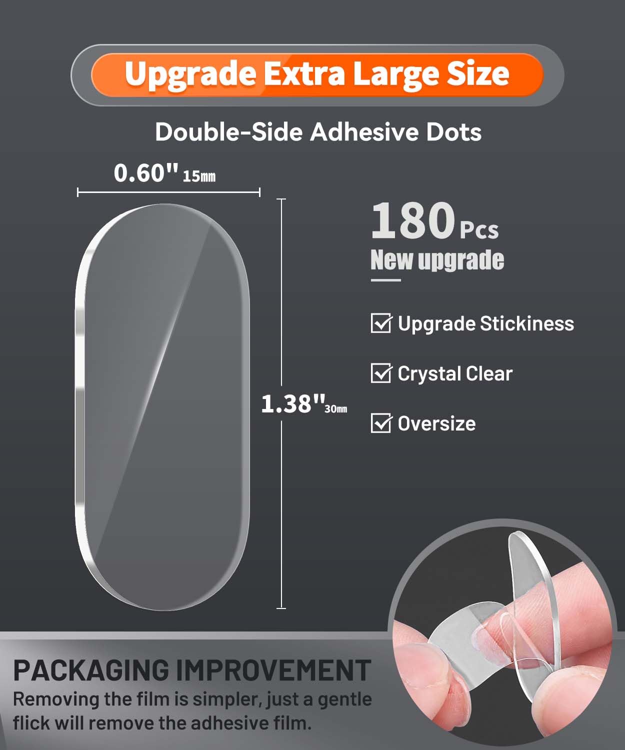Extra Large Removable Mounting Putty, Strong Double Sided Glue Adhesive Dots No Residue, Clear Museum Sticky Tack for