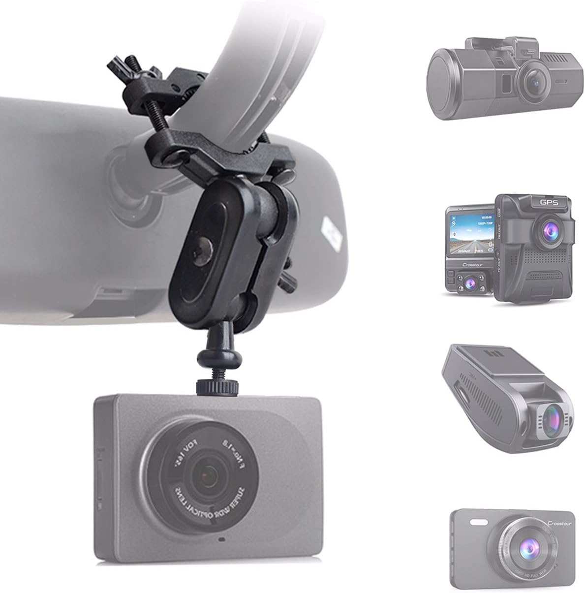 Universal Dash Cam Mount Rear View Mirror Holder with 16 Different Joints Compatible with APEMAN, Falcon F170, Old