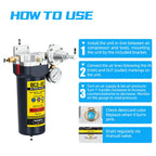 NANPU QC2 1/2" NPT Desiccant Air Dryer with Regulator and Gauge