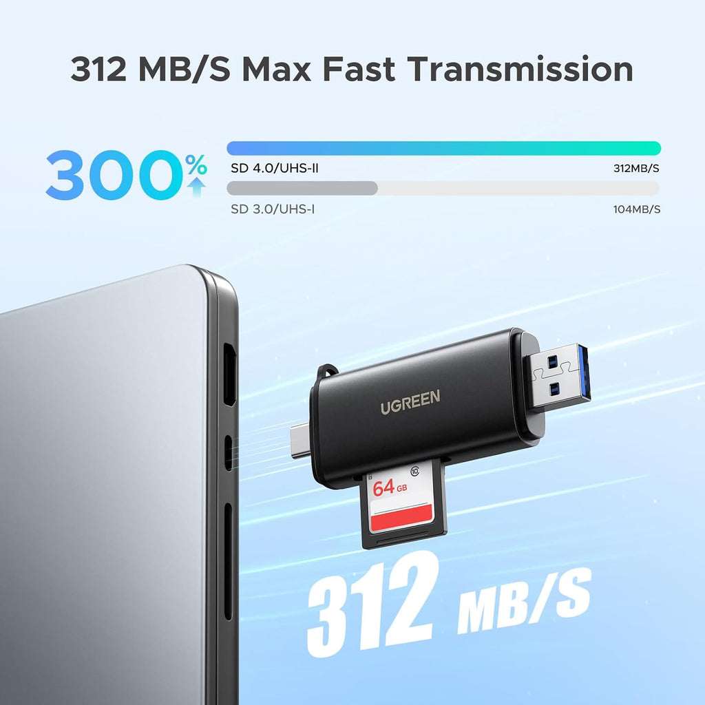 USB C SD 4.0 Card Reader USB Memory Card Reader | for SDXC, SDHC, MicroSD, MMC, RS-MMC, Micro SDXC, Micro SDHC
