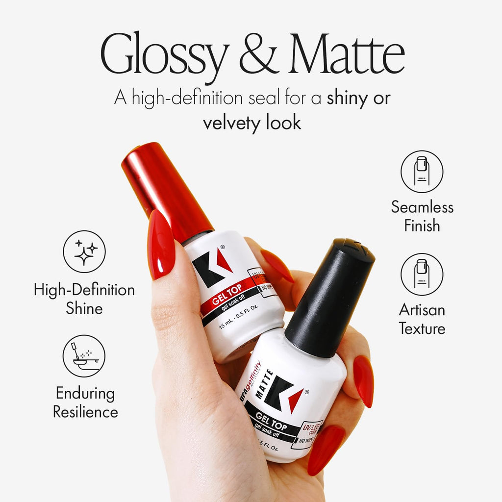 Gelfinity Base Coat & Glossy Top Coat Duo Set, No-Wipe, Long-Lasting Soak-Off Formula, Chip-Resistant, UV/LED Gel