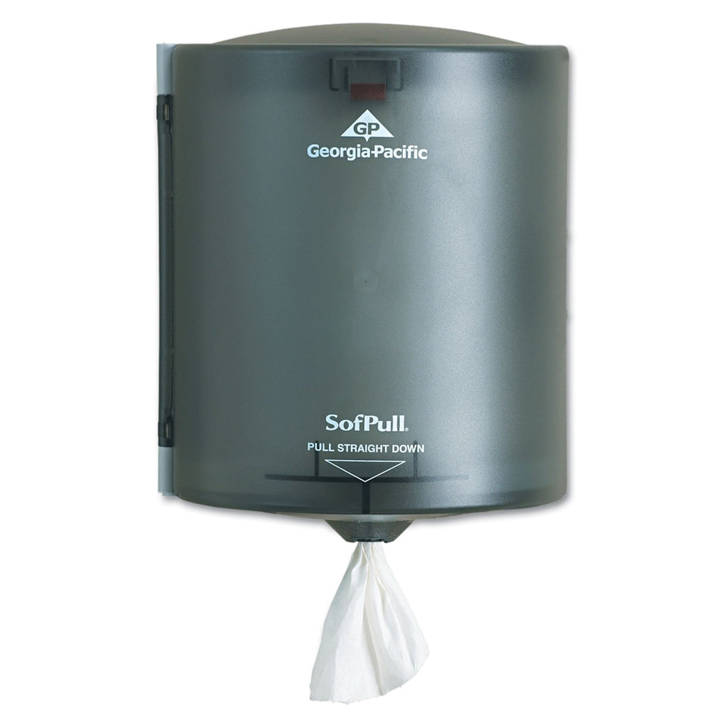 SofPull Junior Centerpull Paper Towel Dispenser by GP PRO (Georgia-Pacific), Translucent Smoke, 58008, 1 Dispenser