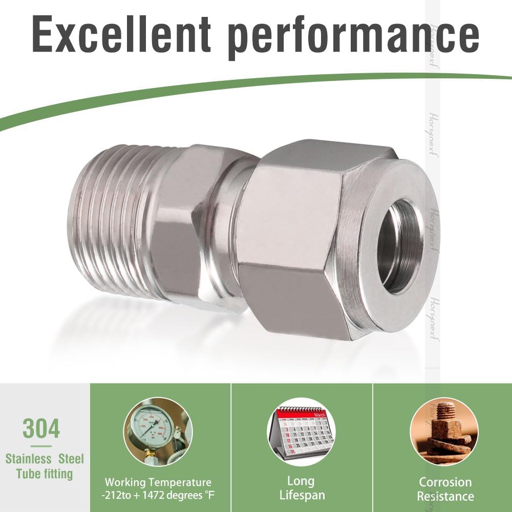 1/2 Compression Fitting, Stainless Steel 304 Tube Fittings, 1 Pc
