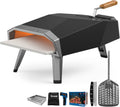 12 inch Wood Pellet Pizza Oven Outdoor, Portable Wood Fired Pizza Oven with Stone, Stainless Steel Camping Pizza Oven